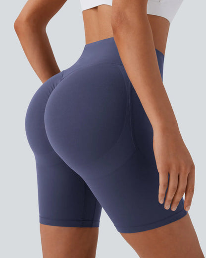 ⏳Limited-Time Offer🎉High Waisted Butt Lifting Tummy Control Side Pocket Shaping Training Shorts 7"